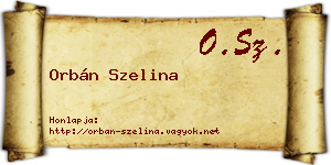 Orbán Szelina névjegykártya